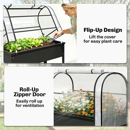 Metal Raised Garden Bed With Greenhouse Cover, Black Raised Garden Beds at Gallery Canada