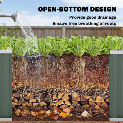 Galvanized Raised Garden Bed, Deep Rot Planter Box, 7' x 2' x 2', Light Green Galvanized Planter Boxes at Gallery Canada