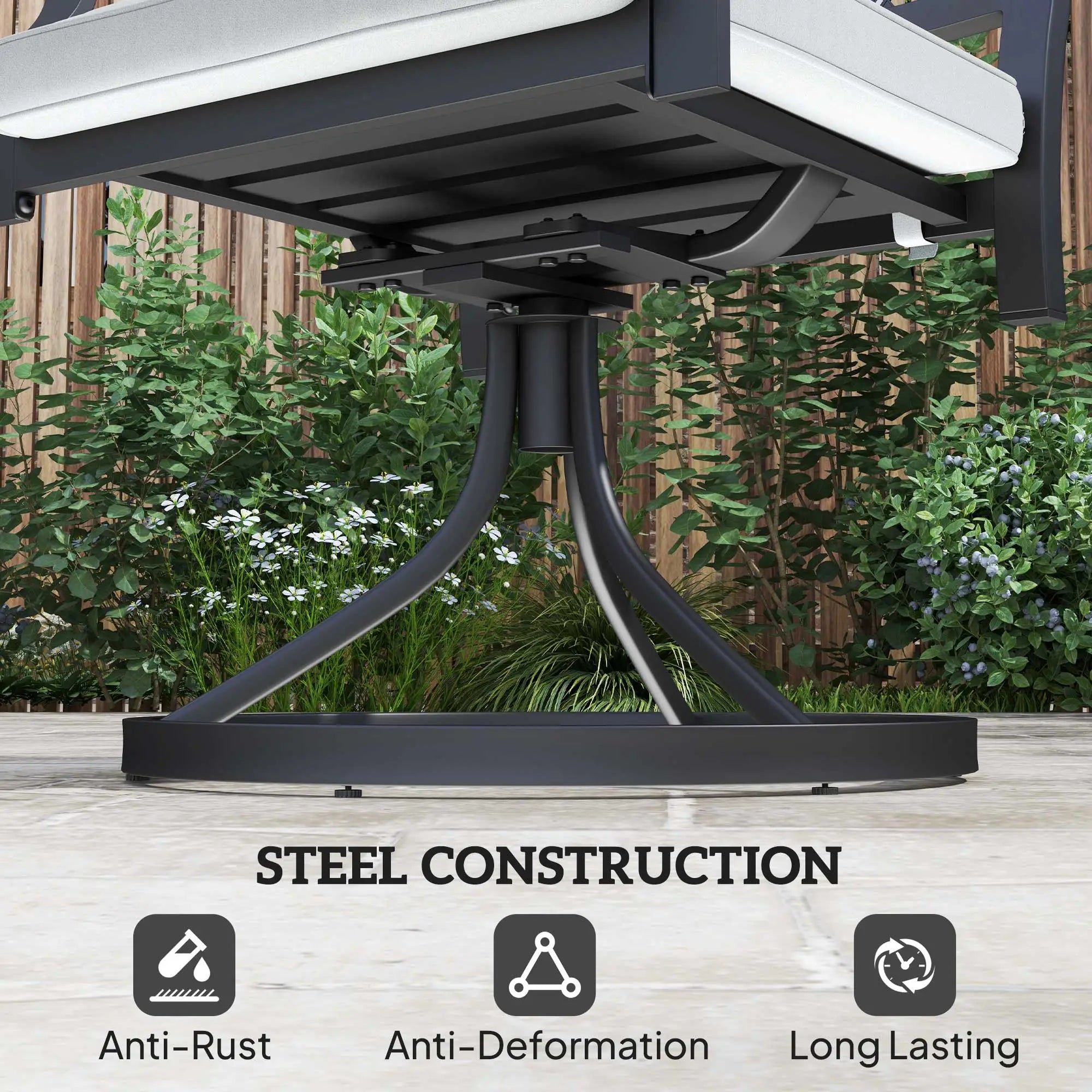 Metal Swivel Rocker Chairs Set of 2, with Cushion, Armrests, for Patio, Garden Bistro Sets at Gallery Canada