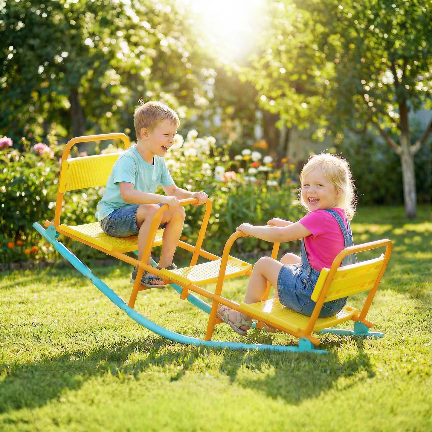 Metal Seesaw For Kids, 2 In 1 Rocking Teeter Totter, Playground Equipment Gym Sets & Swings at Gallery Canada