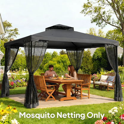 Mosquito Netting For Gazebo, 10' x 12', Black Gazebo Sidewalls at Gallery Canada
