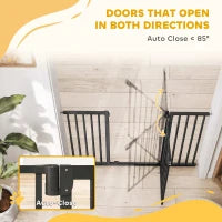 Barrière pour bébé et animal 3 extensions, fermeture automatique, 36"H, noir