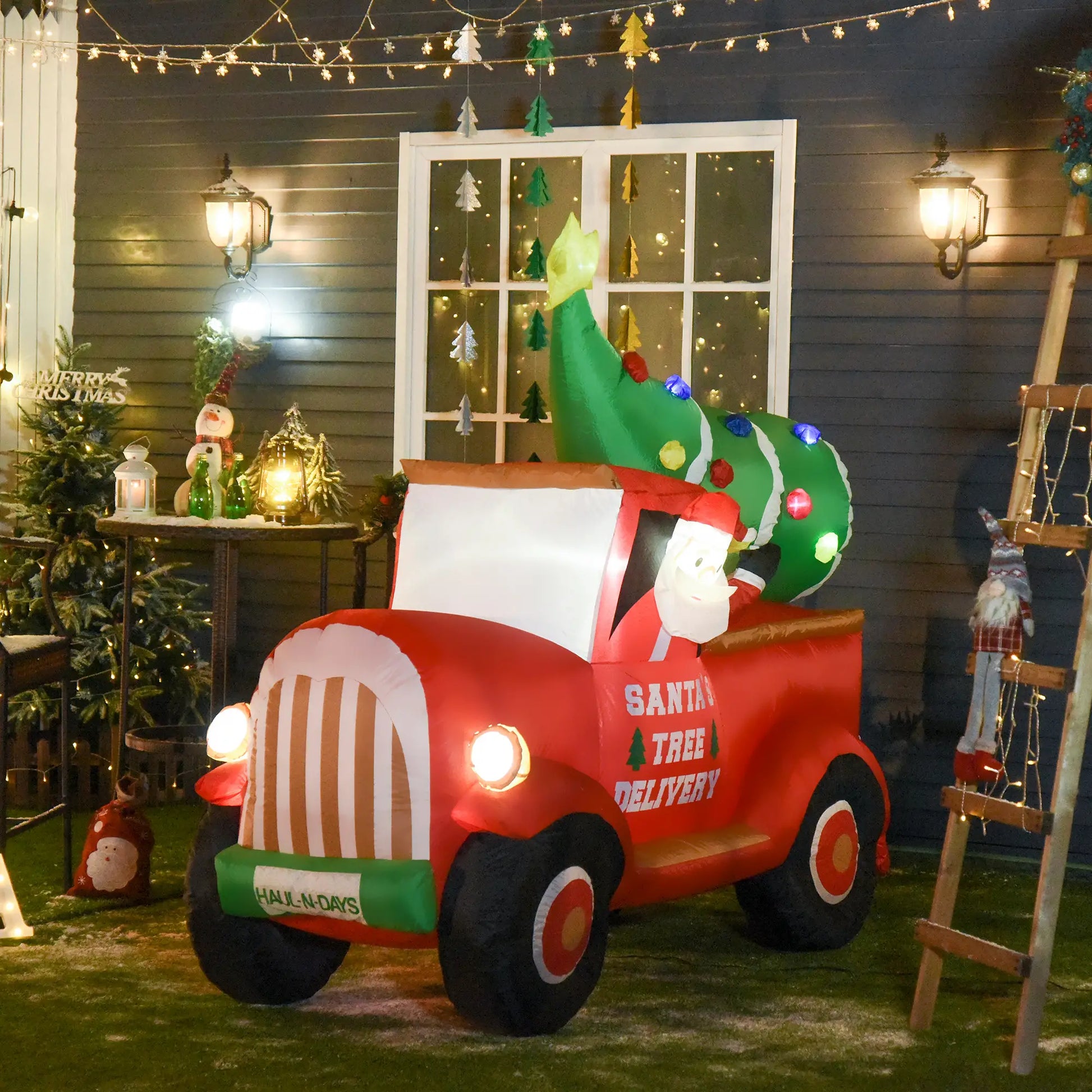 6ft Inflatable Santa Claus Driving Truck with LED Lights, Outdoor Yard Display Christmas Inflatables at Gallery Canada