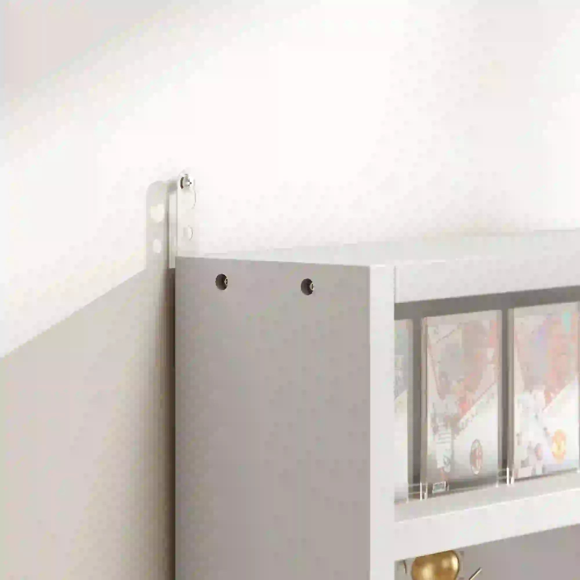 5-Tier Glass Display Cabinet, 2 Doors, 4 Adjustable Shelves, White Display Bookshelves at Gallery Canada