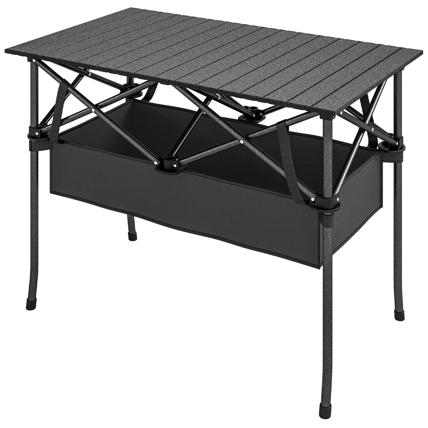 3ft Folding Camping Table, With Mesh Storage Net, Black Picnic Tables & Camping Chairs Black at Gallery Canada