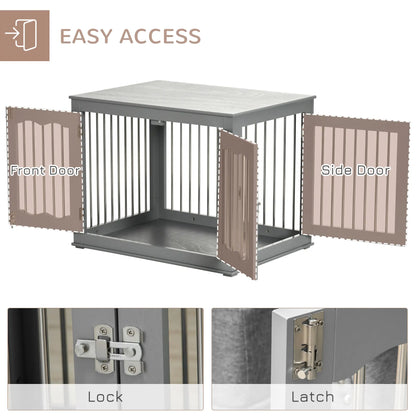 Dog Crate Furniture, Three Doors, Locks, Indoor, Medium, Grey Houses, Kennels & Pens at Gallery Canada