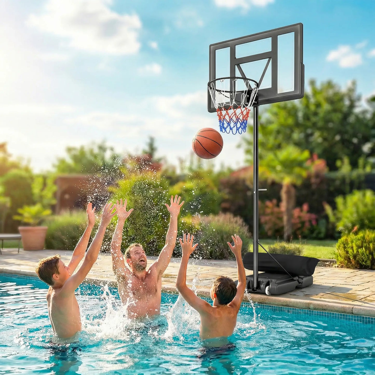 Adjustable Basketball Hoop Stand, 4.4-10 Ft, Shatterproof Backboard, Weight Bag Basketball at Gallery Canada