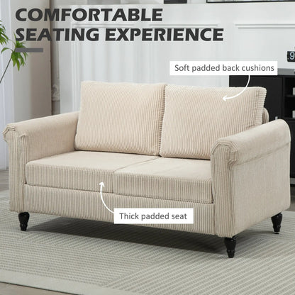 Vintage Loveseat, Upholstered 2 Seater Sofa, Beige 2-Seater Sofas at Gallery Canada