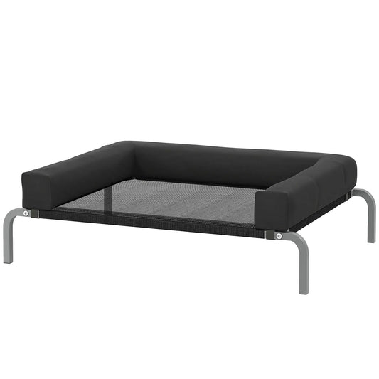 Elevated Dog Bed, Portable Raised Cot, Breathable Mesh, Water-Resistant Bolsters, Black Elevated Dog Beds Black, Silver Tone at Gallery Canada
