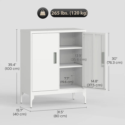 Office Storage Cabinet with Lock, Adjustable Shelves, White Office Cabinets & Cupboards at Gallery Canada
