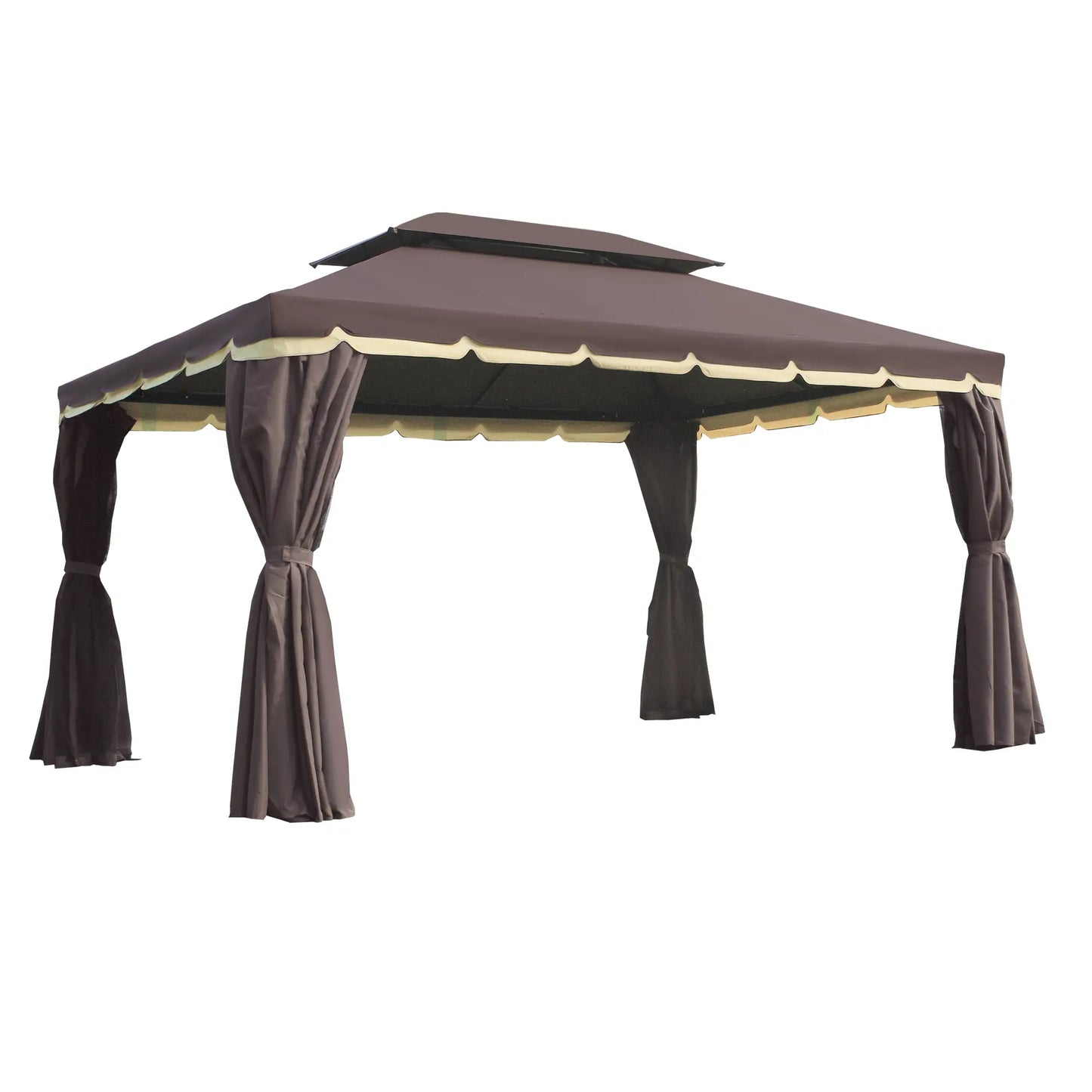 10 x 13ft Aluminum Gazebo, Double Tier Canopy, Netting, Curtains, Coffee Gazebos at Gallery Canada