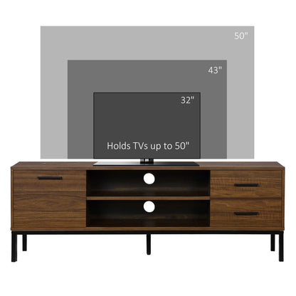TV Stand for 50 Inches, Cabinet with Door, Drawers, Dark Walnut TV Stands at Gallery Canada