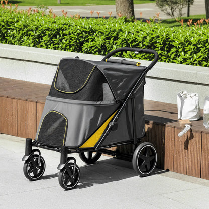 Foldable Pet Stroller, Universal Wheels, Shock Absorber, Large & Medium Dogs, Dark Grey Dog Bike Trailers & Strollers at Gallery Canada