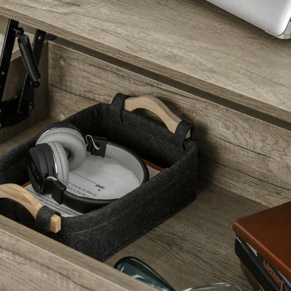 Lift Top Coffee Table, Hidden Storage, Open Shelves, Oak Effect Coffee Tables at Gallery Canada