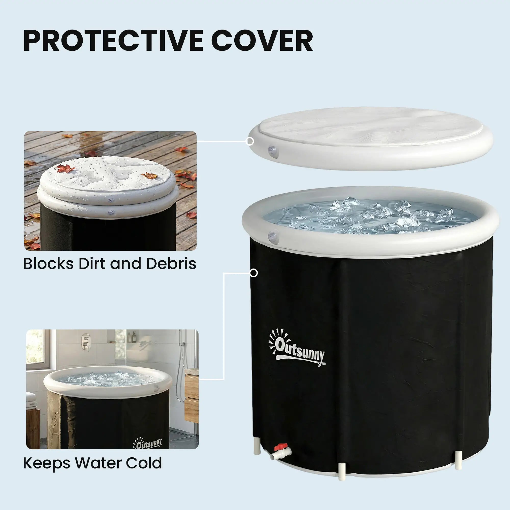 71 Gal Ice Bath Tub With Cover, Pump, Portable Inflatable Cold Plunge Outdoor Swimming Pools & Hot Tubs at Gallery Canada
