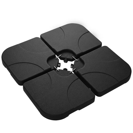 4 Piece Umbrella Base Stand, U Locking, 132 lb Water or 172 lb Sand, Black Umbrella Bases Black at Gallery Canada
