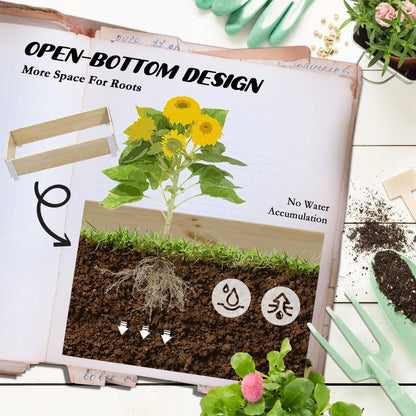 Raised Garden Bed, Foldable Wooden Planter for Outdoor Plants Wooden Planter Boxes at Gallery Canada