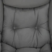 Lazy Chair With Ottoman, Peach Skin Fabric, Dark Grey