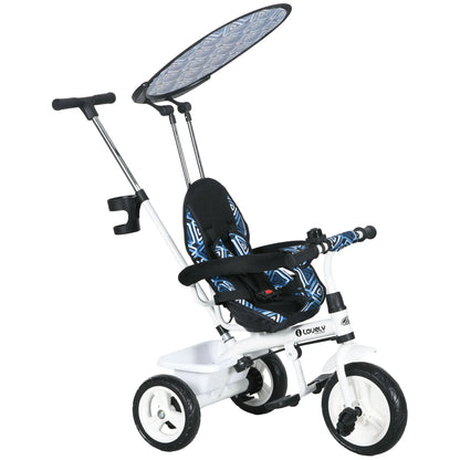 6 in 1 Kids Tricycle, Removable Handlebar, Canopy, Blue Tricycles for Kids at Gallery Canada