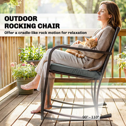 3-Piece Rocking Bistro Set, Outdoor Patio Furniture, Grey Bistro Sets at Gallery Canada