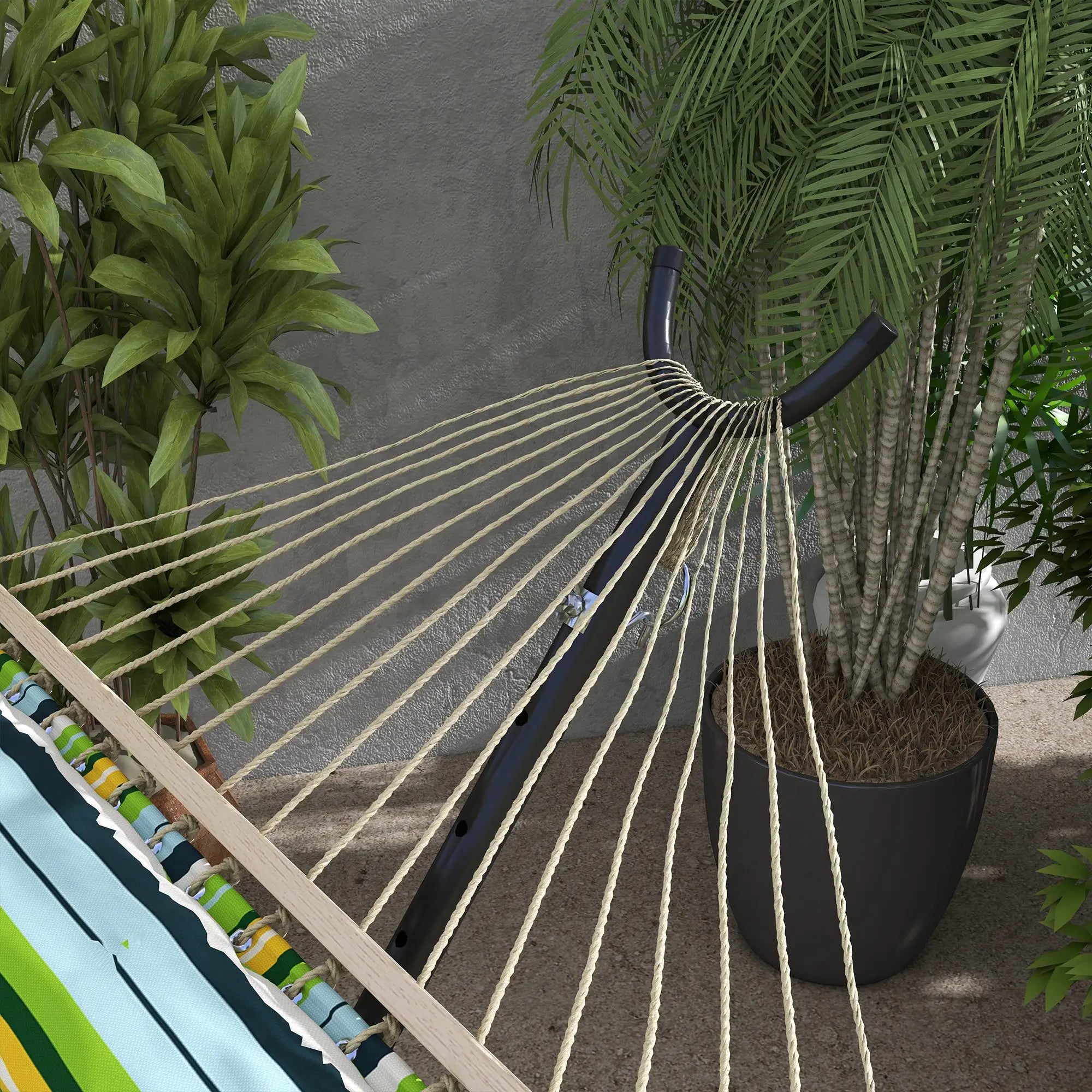9.5ft Hammock Stand, Portable with Wheels, Adjustable, Black Hammock Stands at Gallery Canada