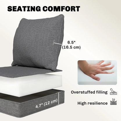 Outdoor Chair Cushions Set Of 4, Fade Resistant, 24" x 24", Grey Patio Chair Cushions at Gallery Canada