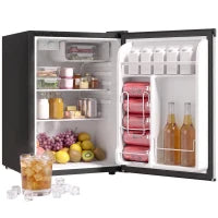 Réfrigérateur mini 2,6 pieds cubes, réfrigérateur compact à porte unique, argent