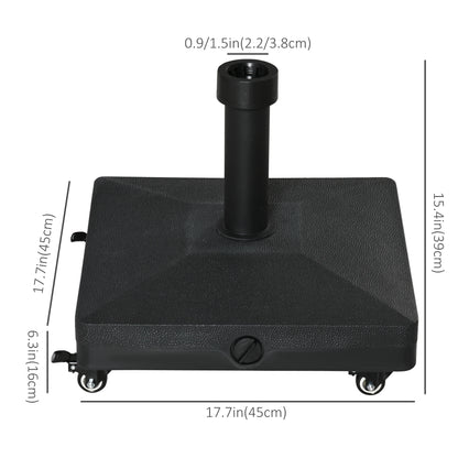 Square Parasol Base, Portable Umbrella Stand, Φ0.75'', Φ1.5'' Poles, Black Umbrella Bases at Gallery Canada