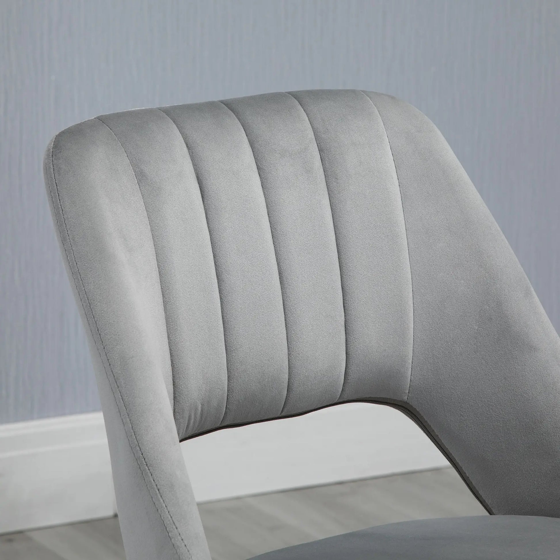 Velvet Swivel Office Chair, Scallop Back, Grey Task Chairs at Gallery Canada