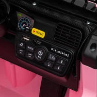 Camion électrique 12V pour enfant, télécommande, démarrage progressif, suspension à 4 roues, rose
