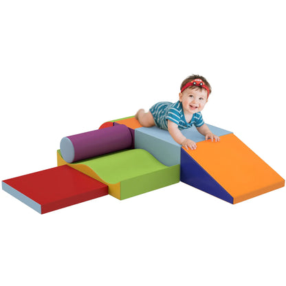 7 Pieces Soft Play Foam Climbing Blocks, Indoor Kids Play Toys, Dark Kids Gym & Playmats at Gallery Canada