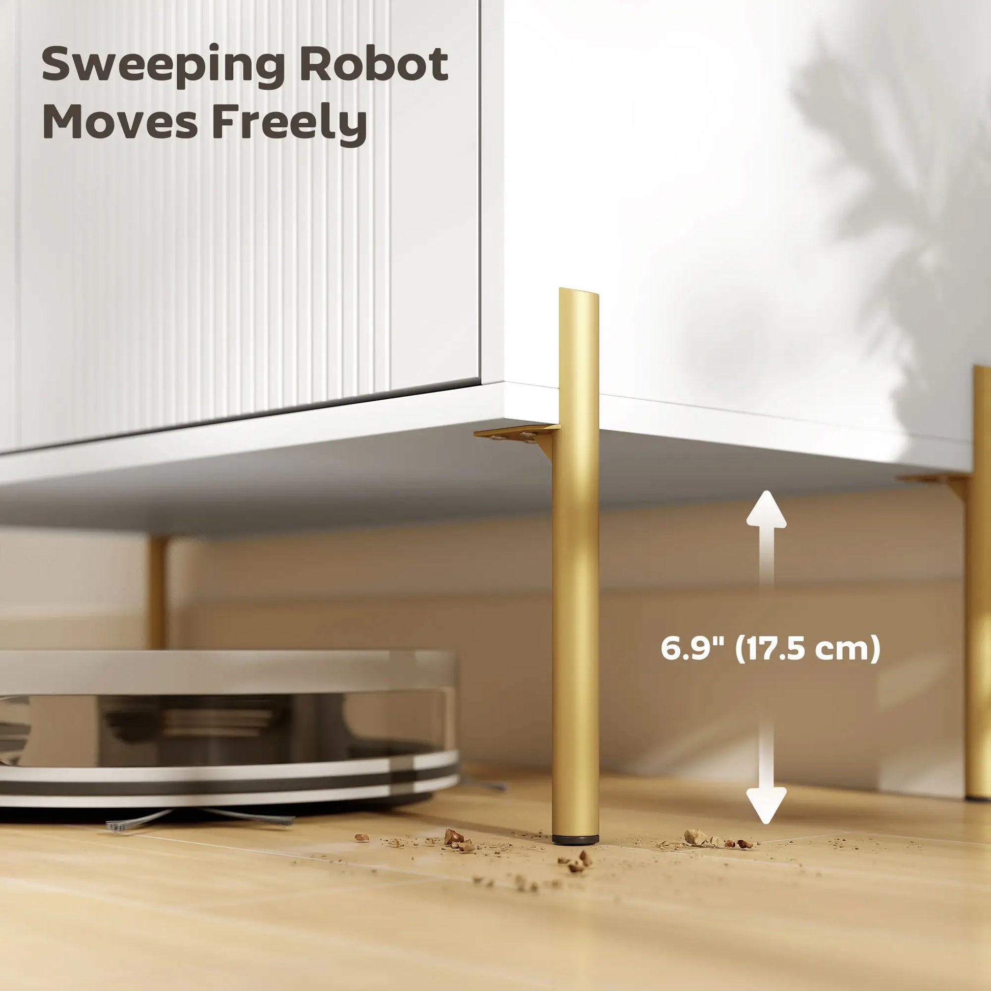 Sideboard, Modern Buffet Cabinet, Fluted Doors, Adjustable Shelf, White Storage Cabinets at Gallery Canada
