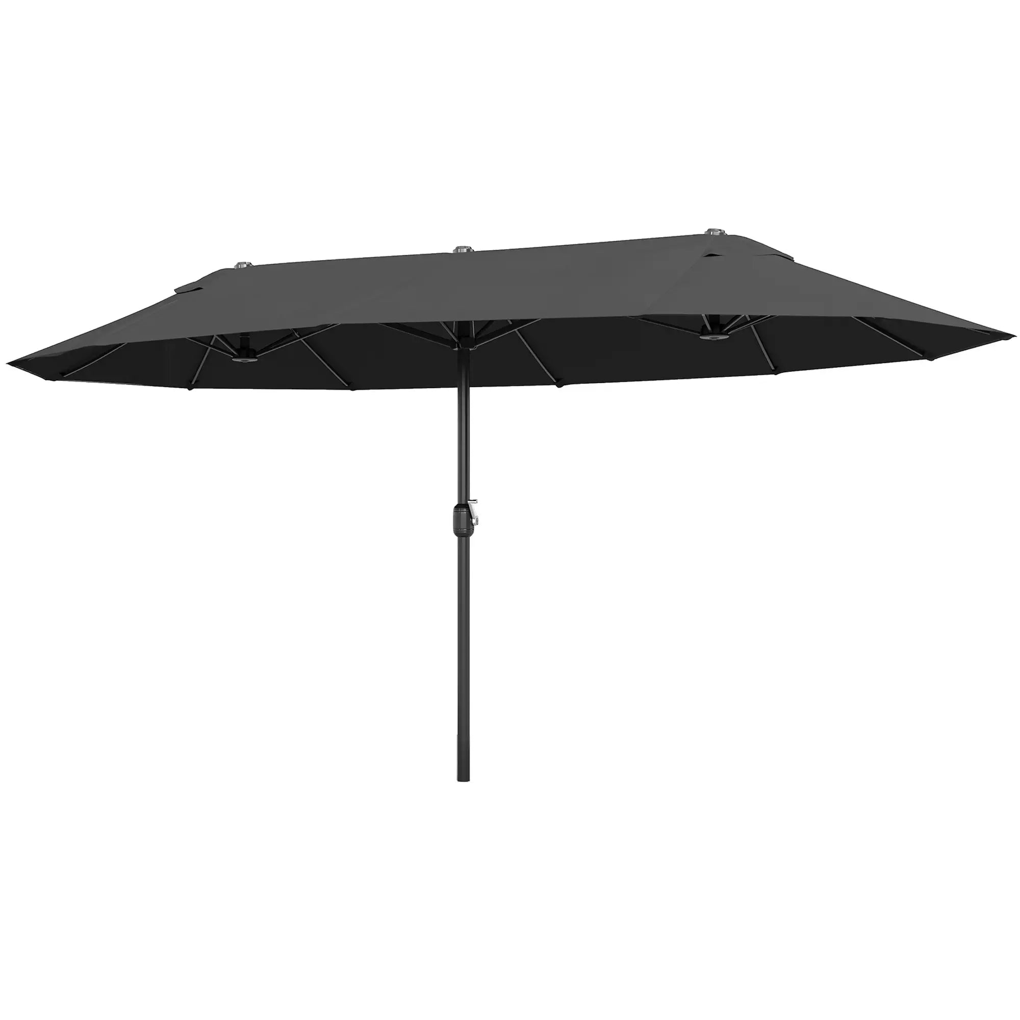 15ft Double-Sided Sun Umbrella, Twin Canopy, Crank, Black Sun Umbrellas Black at Gallery Canada