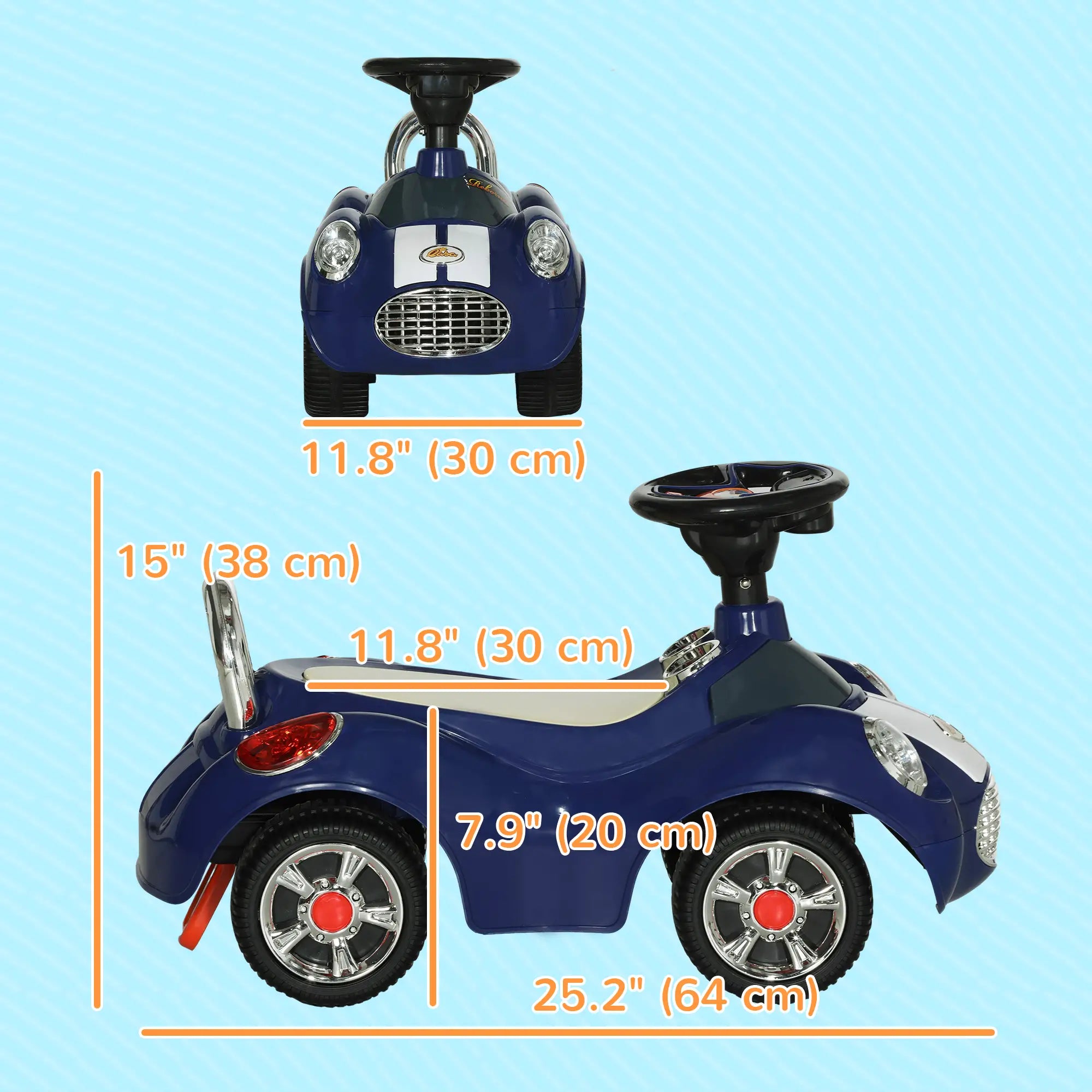 Baby Push Car, Music Horn Light, Dark Blue Push Cars for Toddlers at Gallery Canada