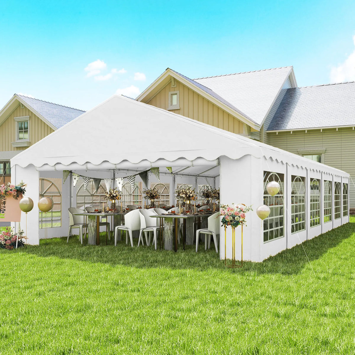 20' x 40' Party Tent, Removable Sidewalls, 12 Windows, White Canopy Tents at Gallery Canada