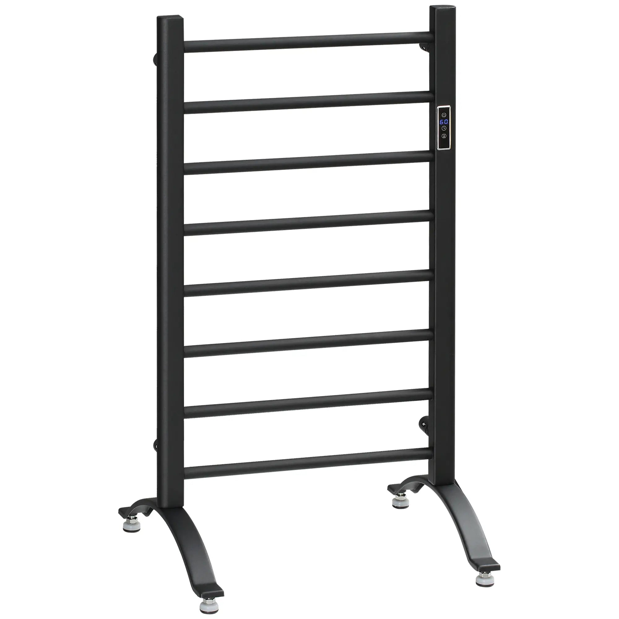 8-Bar Heated Towel Warmer, Wall Mounted, Adjustable Temperature, Black Bath Accessories at Gallery Canada