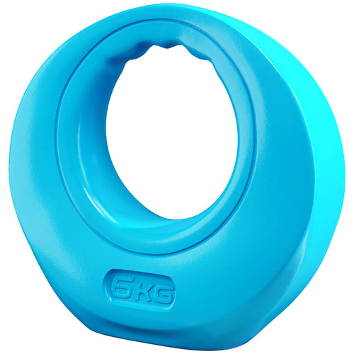 13lbs Kettlebell, Wide Handle, Home Gym Weight Lifting, Light Blue