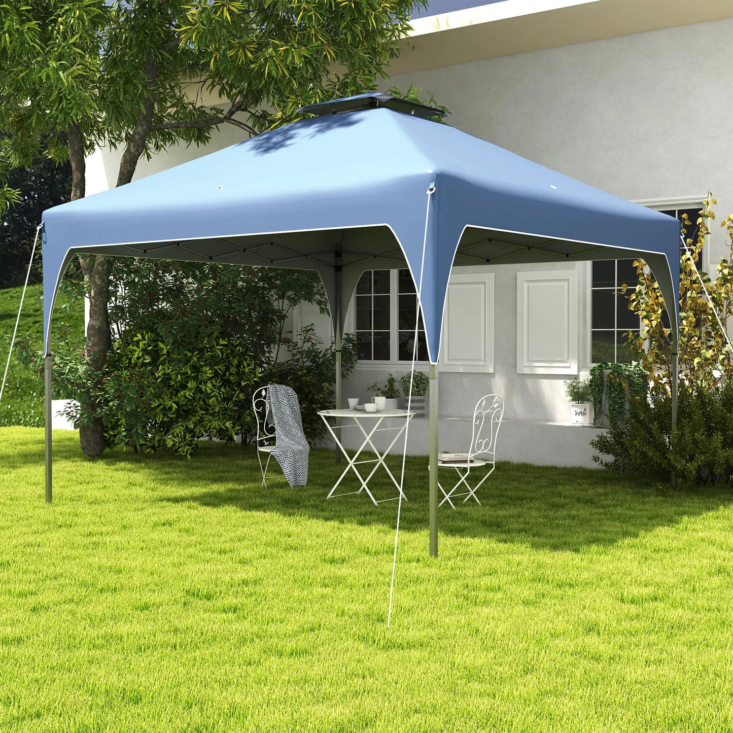 10'x10' Pop Up Canopy, Easy Set Up, 2 Tier Vented Roof, Carrying Bag, Blue Pop Up Canopies at Gallery Canada