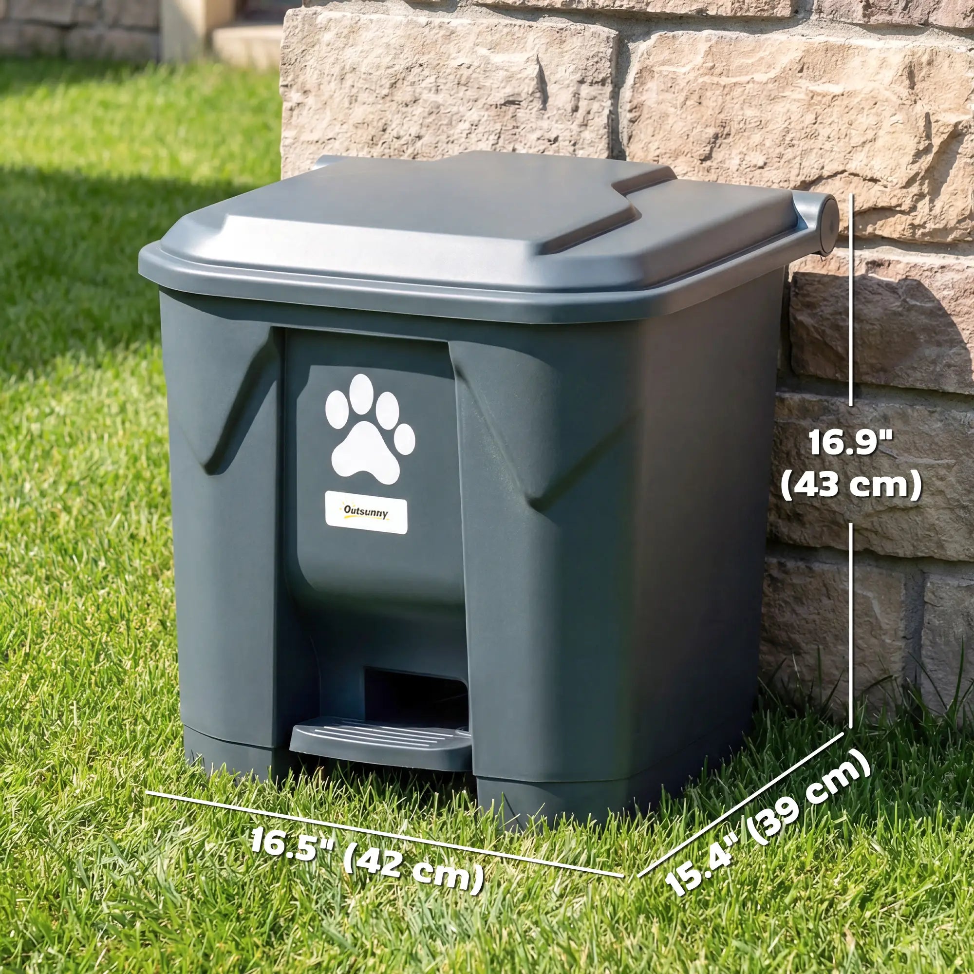 Dog Poop Outdoor Garbage Bin, 8 Gal, Black Garden Accessories at Gallery Canada