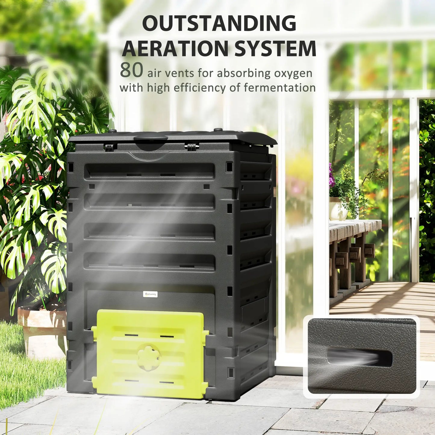 Compost Bin, Garden Composter, 120 Gallon (450L), Yellow Outdoor Compost Bin at Gallery Canada