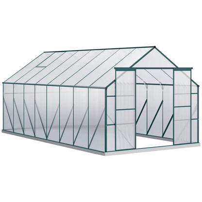 16' x 8' Aluminum Polycarbonate Greenhouse, Walk-In, Adjustable Roof Vent, Green Walk In Greenhouses at Gallery Canada