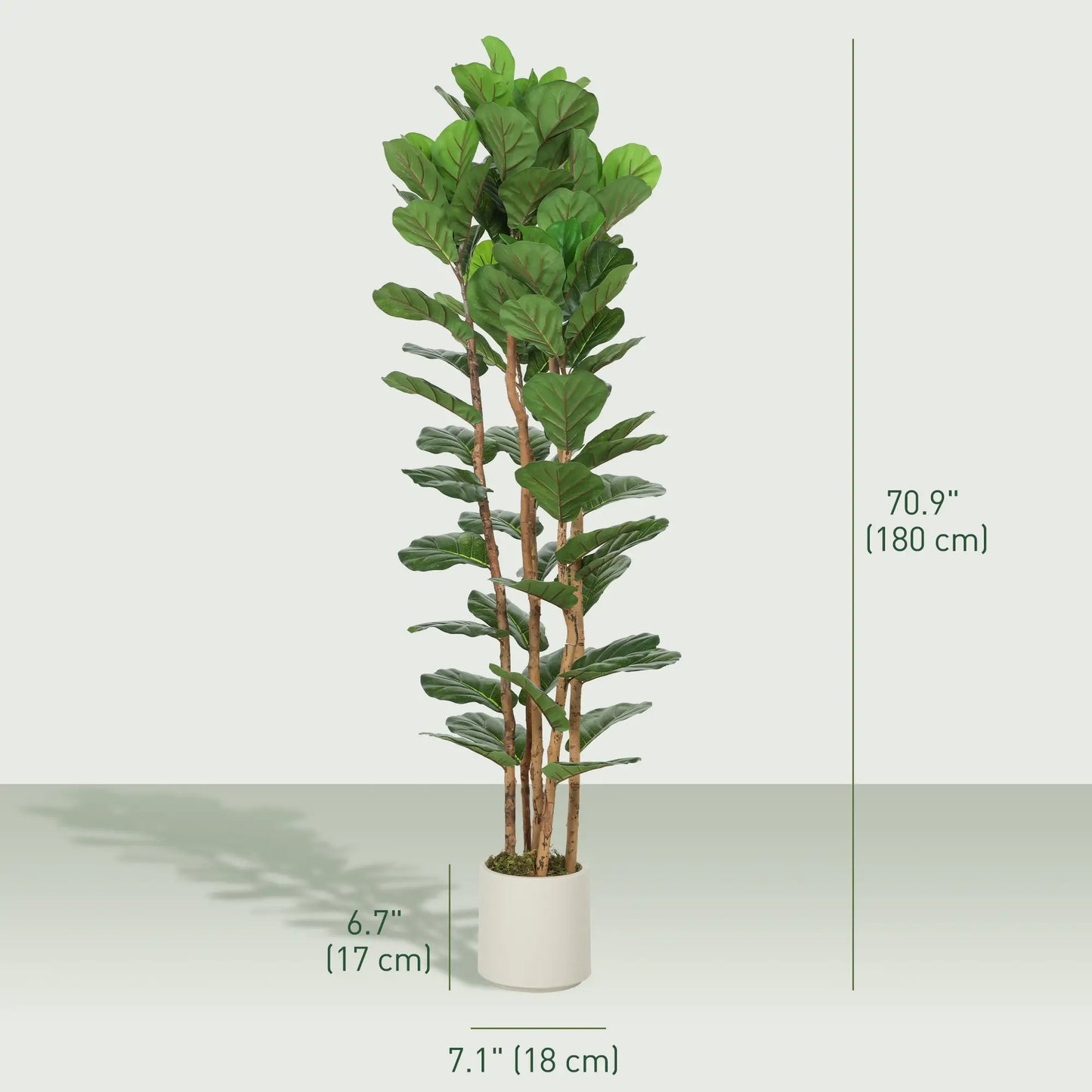 6FT Artificial Fiddle Leaf Fig Tree Set Of 2, Fake Potted Tree, Green Artificial Trees at Gallery Canada
