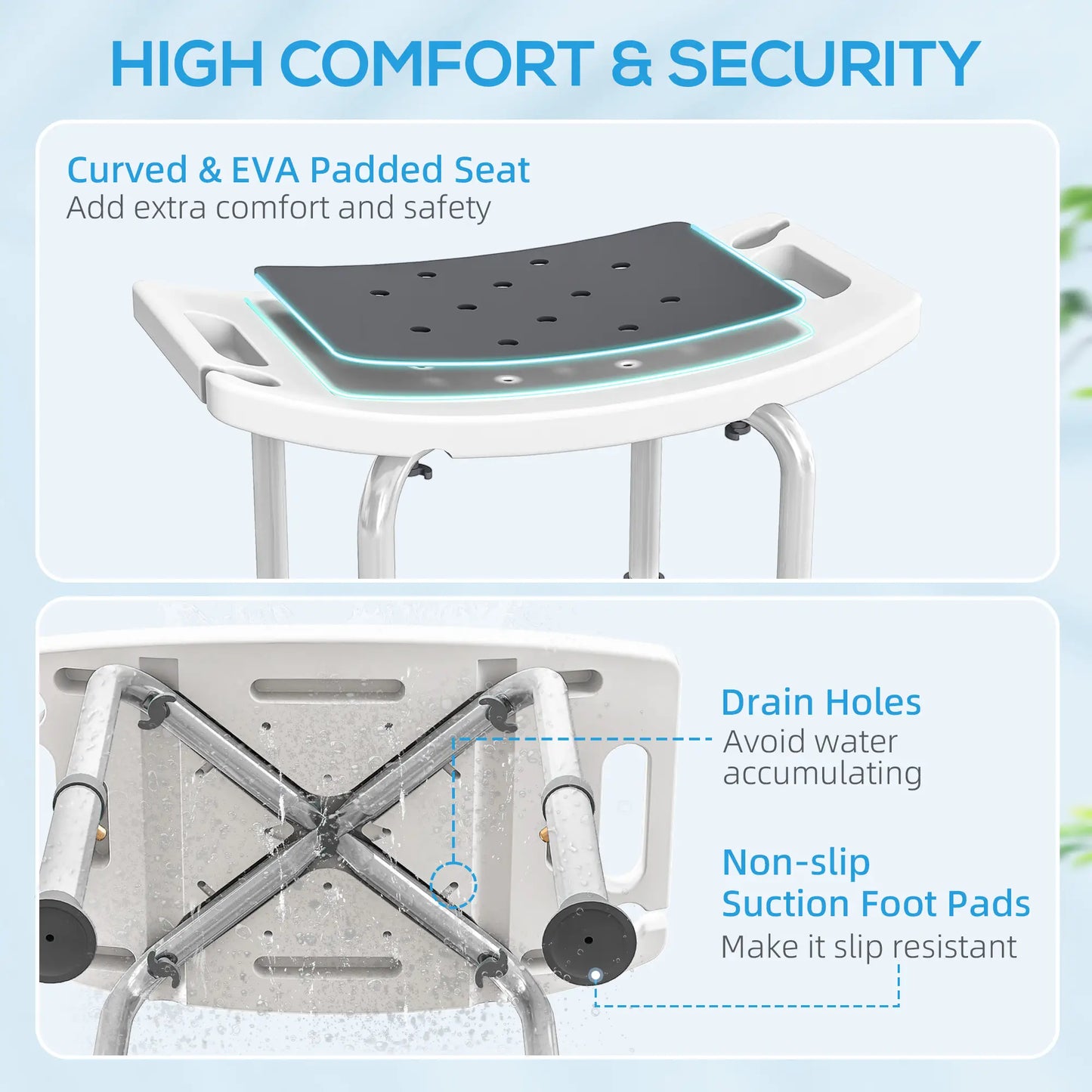 Height Adjustable Shower Chair, Padded Bath Seat For Seniors Bath Chairs at Gallery Canada