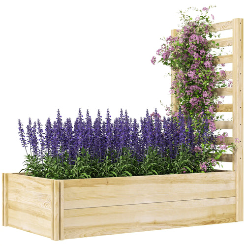 Wood Planter Box with Trellis, Raised Garden Bed, 91