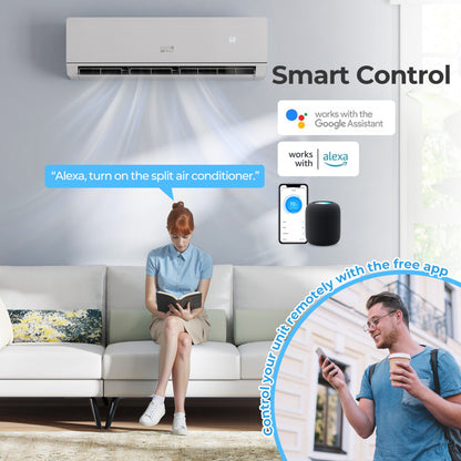 24000 BTU 25 SEER2 Mini Split Heat Pump, White