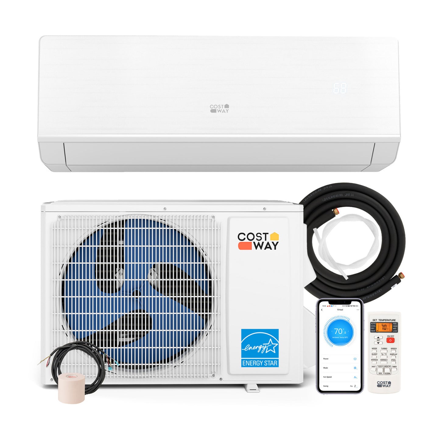 12000 BTU 24 SEER2 Mini Split Heat Pump, White
