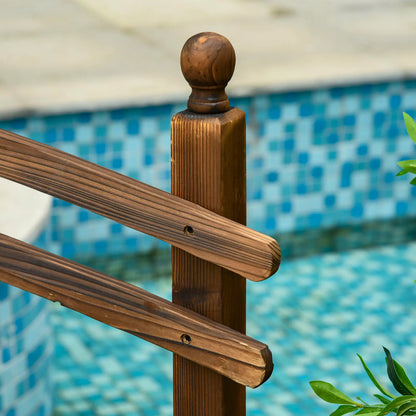 7.5' Fir Wood Garden Bridge, Arc Walkway With Side Railings, Tan Garden Bridges at Gallery Canada