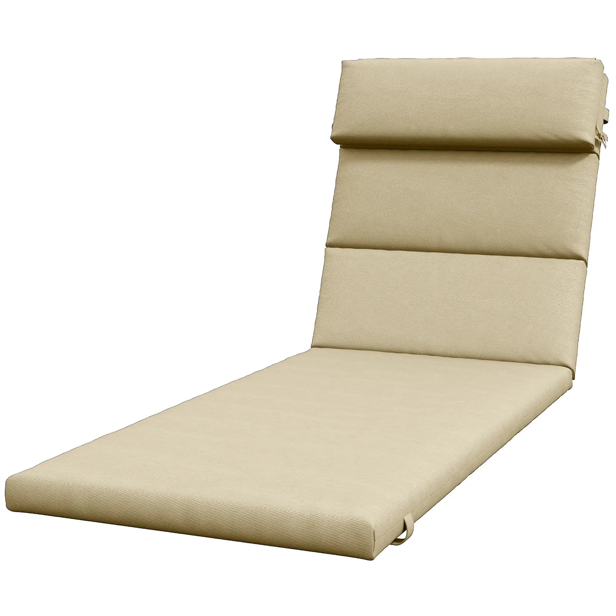 Chaise Lounge Chair Cushion, Sun Lounger Pads with Headrest, Beige Patio Chair Cushions Beige at Gallery Canada