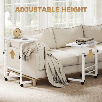 Mobile Standing Desk, Adjustable Height, 23.5 Inch, White Side Tables at Gallery Canada