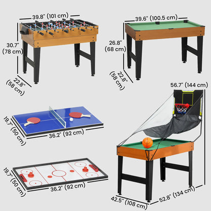 53 in 5-in-1 Multi Game Table, Foosball Pool Hockey Table Tennis Basketball